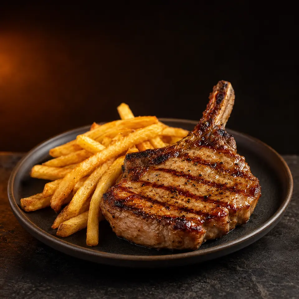 Chuleta con Papas Fritas